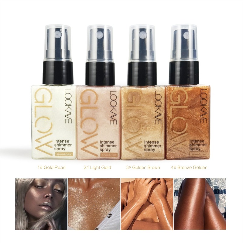 Body Shimmer Lotion - Spray de óleo brilhante, à prova