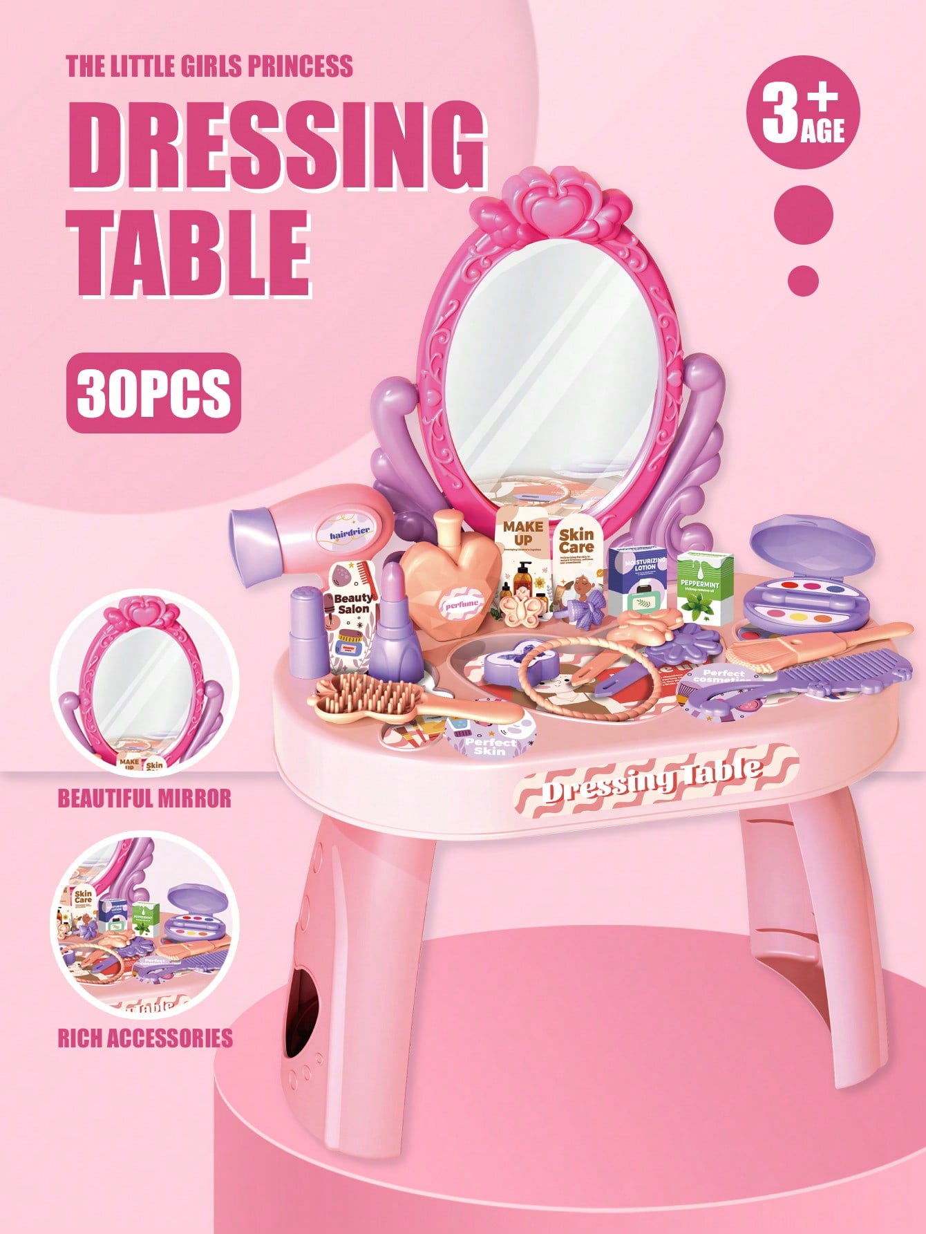 Beauty Makeup Girl - Conjunto de Brinquedo de Mesa de