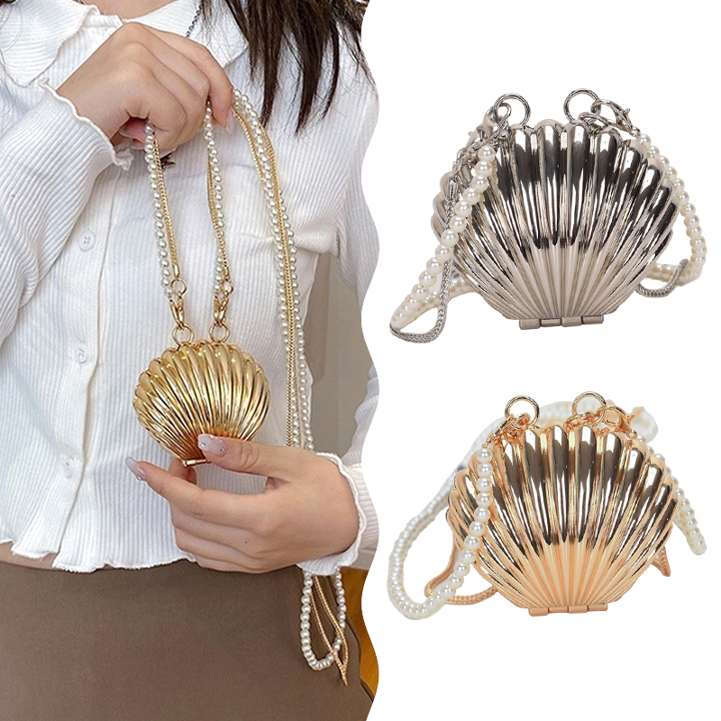 Beauty Kiss Makeup - Bolsa de Metal Shell para Mulheres,