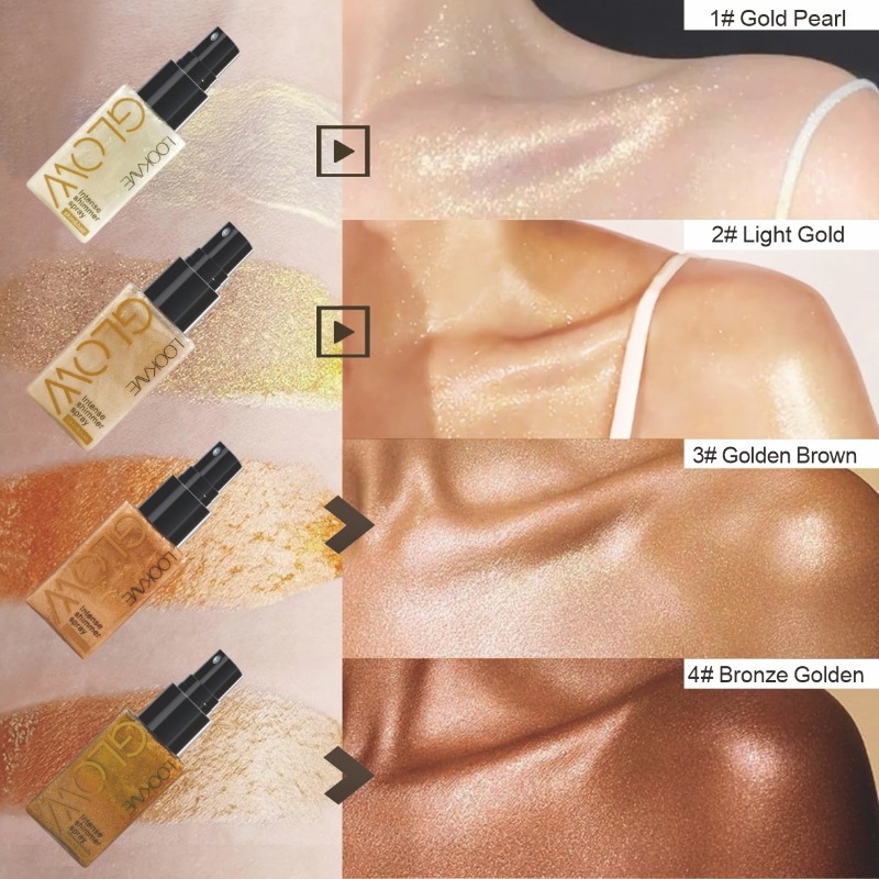 Spray de óleo brilhante, à pro - Body Shimmer Lotion avaliação e preço