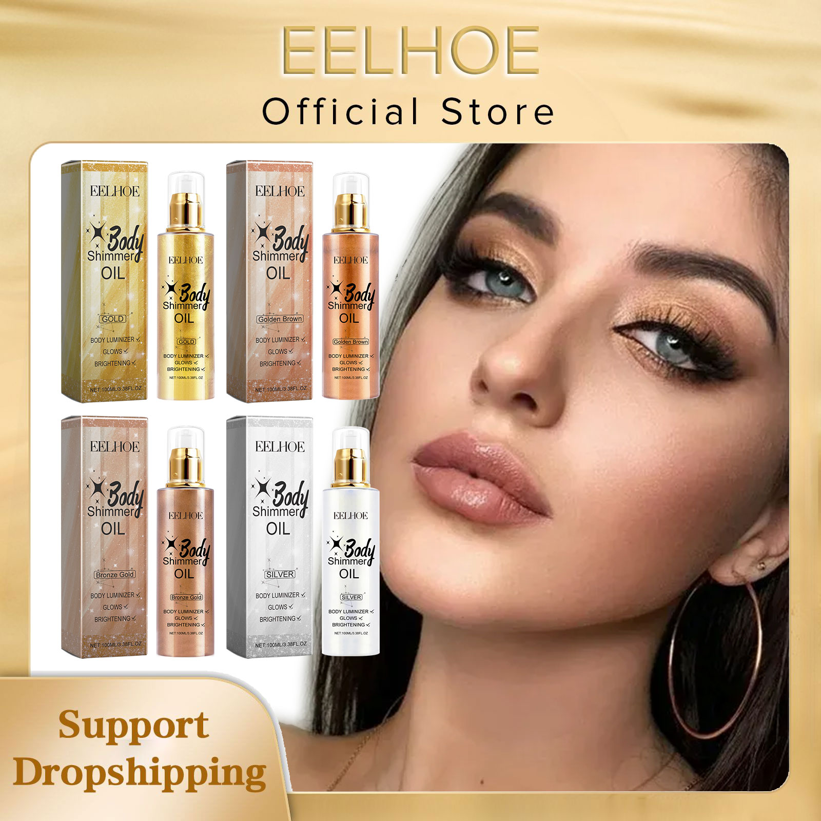 EELHOE-3D Óleo Corporal com Sh - Body Shimmer Lotion avaliação e preço